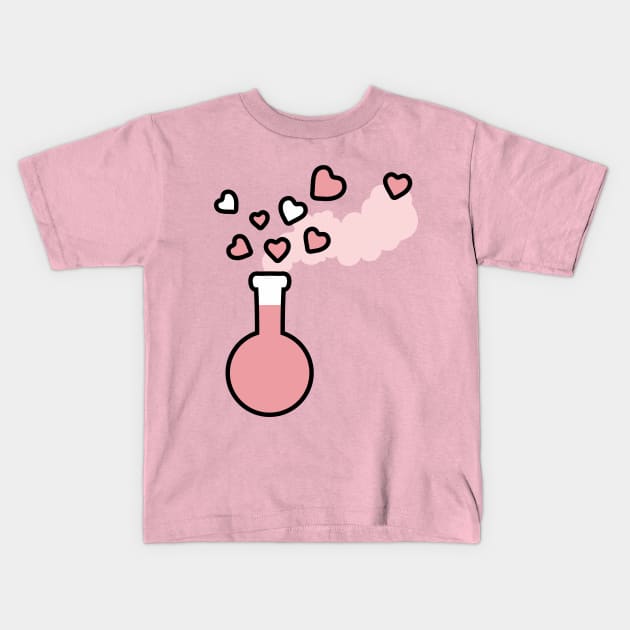 Pink Love Magic Potion in Laboratory Flask Kids T-Shirt by XOOXOO